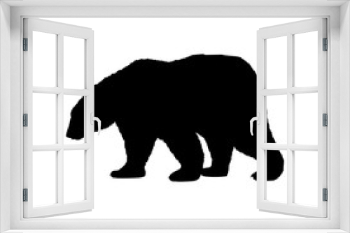 Fototapeta Naklejka Na Ścianę Okno 3D - Brown bear wild black silhouette animal. Vector Illustrator.