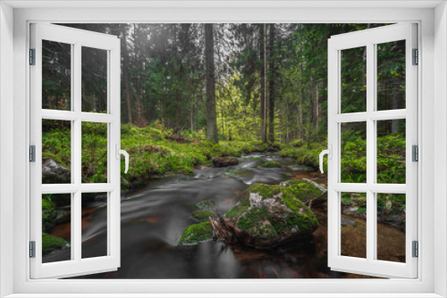 Fototapeta Naklejka Na Ścianę Okno 3D - Bach im Wald
