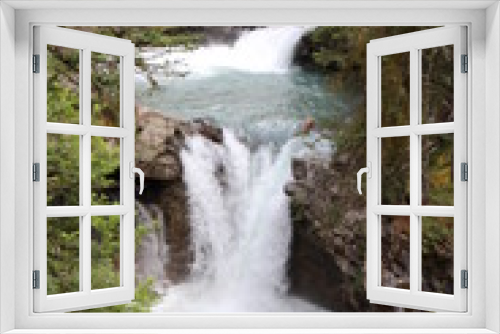 Fototapeta Naklejka Na Ścianę Okno 3D - The Middle Falls In Johnston Canyon, Banff National Park, Alberta