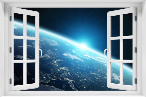 Fototapeta Naklejka Na Ścianę Okno 3D - View of blue planet Earth in space 3D rendering elements of this image furnished by NASA
