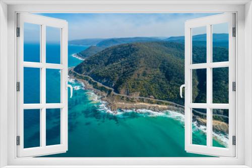 Fototapeta Naklejka Na Ścianę Okno 3D - Aerial view of the beautiful Great Ocean Road