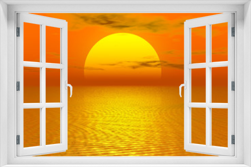 Fototapeta Naklejka Na Ścianę Okno 3D - red sunset