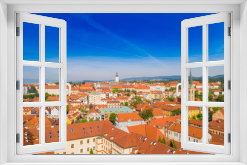 Zagreb, Croatia, panoramic view on Upper town and city center from drone, popular tourist destination