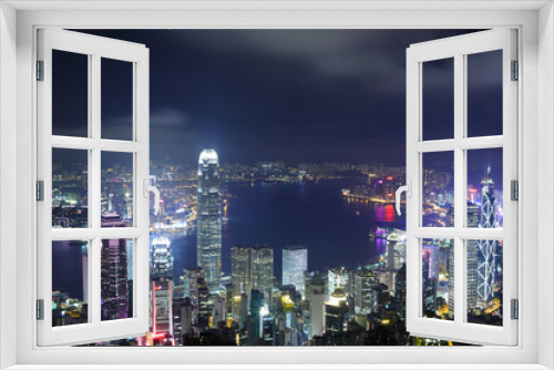 Fototapeta Naklejka Na Ścianę Okno 3D - night view of Hong Kong