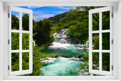 Fototapeta Naklejka Na Ścianę Okno 3D - Wodospady Krka, Chorwacja