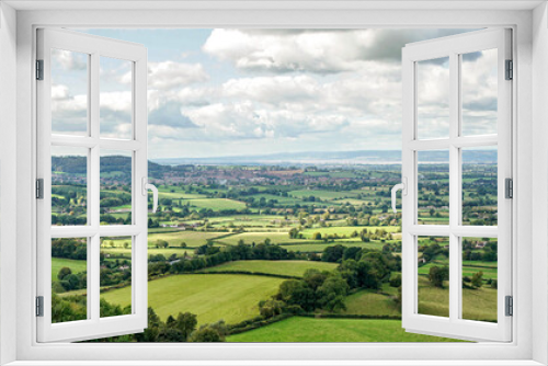 Fototapeta Naklejka Na Ścianę Okno 3D - Panoramic view of the Severn Valley from Coaley Peak, Gloucestershire, England, United Kingdom