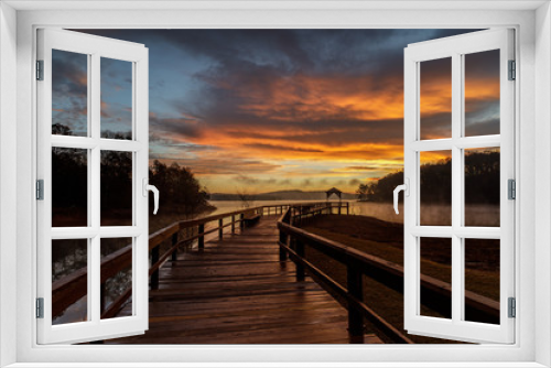 Fototapeta Naklejka Na Ścianę Okno 3D - Sunrise Pier