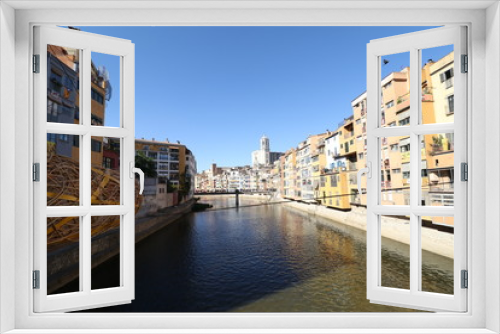 Fototapeta Naklejka Na Ścianę Okno 3D - Casas del Onyar en Girona