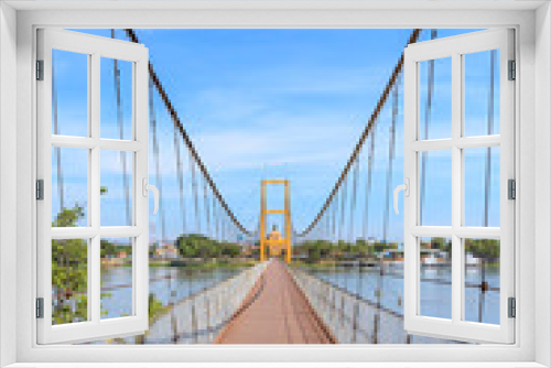Fototapeta Naklejka Na Ścianę Okno 3D - Bangkok Bicentennial Bridge over Ping river at Tak province, Thailand