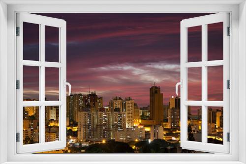 Fototapeta Naklejka Na Ścianę Okno 3D - Pink sky evening