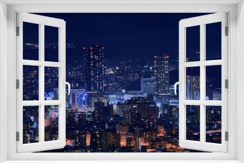 Fototapeta Naklejka Na Ścianę Okno 3D - 広島 夜景 都市