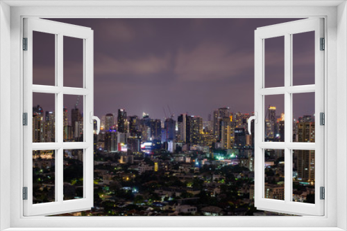 Fototapeta Naklejka Na Ścianę Okno 3D - Night cityscape of Bangkok, Thailand