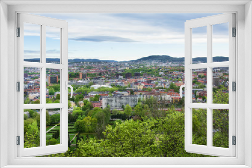 Fototapeta Naklejka Na Ścianę Okno 3D - Oslo, Norwegia, panorama, widok, niebo, krajobraz miejski, błękit, podróż, lato, chmura, piękne, krajobrazowy, zieleń, Skandynawia, zwiedzać