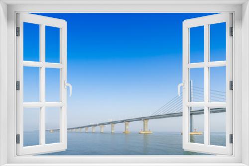Fototapeta Naklejka Na Ścianę Okno 3D - bridge over sea in Zhuhai China