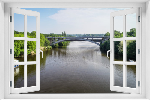 Fototapeta Naklejka Na Ścianę Okno 3D - Nantes, les Rives de l'Erdre au Pont de la Beaujoire