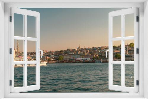 Fototapeta Naklejka Na Ścianę Okno 3D - Western part of Istanbul panorama during evening