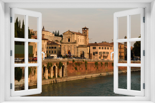 Fototapeta Naklejka Na Ścianę Okno 3D - VERONA, ITALY. Verona. Veneto region. City of Verona with river at sunny day. Italy