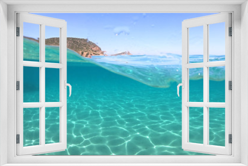 Fototapeta Naklejka Na Ścianę Okno 3D - Sea level underwater photo of iconic exotic tropical beach of Balos a true paradise in Crete island, Gramvousa