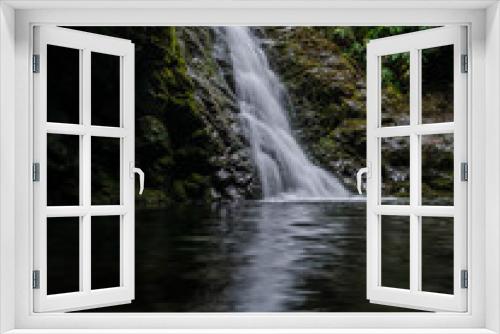 Fototapeta Naklejka Na Ścianę Okno 3D - Image of long exposure waterfall with water reflection