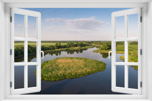 Fototapeta Naklejka Na Ścianę Okno 3D - Krasnodar Krai drone panorama river summer