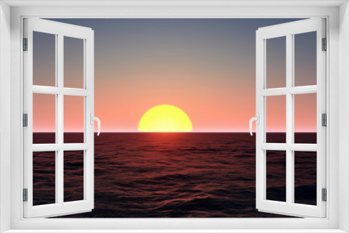 Fototapeta Naklejka Na Ścianę Okno 3D - Sea Sunset background 3D Rendering