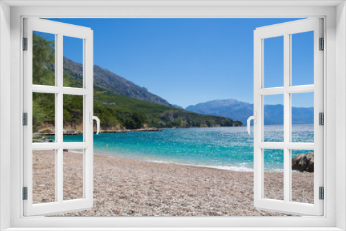 Fototapeta Naklejka Na Ścianę Okno 3D - Beautiful Adriatic beach, Dalmatia, Omis riviera, Croatia