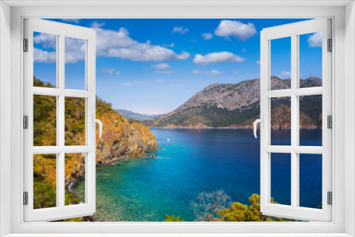 Fototapeta Naklejka Na Ścianę Okno 3D - beautiful emerald Mediterranean sea bay, Turkey, Lycian way