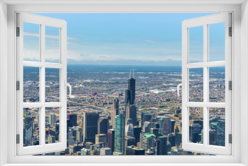 Fototapeta Naklejka Na Ścianę Okno 3D - Aerial View of Downtown Chicago
