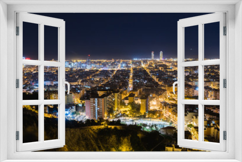 Fototapeta Naklejka Na Ścianę Okno 3D - Barcelona, one of the most famous destinations seen at night, Spain, Europe