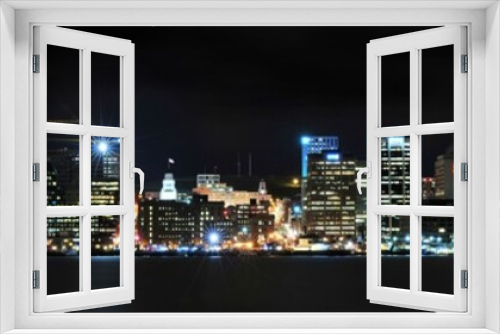 Fototapeta Naklejka Na Ścianę Okno 3D - Nighttime panoramic cityscape of Halifax Nova Scotia