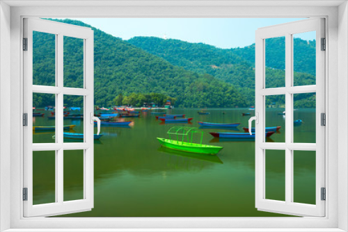 Fototapeta Naklejka Na Ścianę Okno 3D - Phewa Lake is Famous and Beautiful Lake in Pokhara Nepal