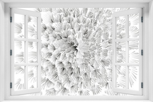 Fototapeta Naklejka Na Ścianę Okno 3D - Black-white illustration of a psychedelic mandaloid flower in the technique of hatching.