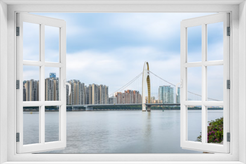 Fototapeta Naklejka Na Ścianę Okno 3D - Scenery of Liede Bridge, Guangzhou, Guangdong, China
