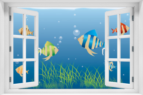 Fototapeta Naklejka Na Ścianę Okno 3D - rybki