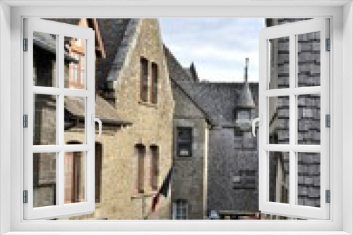 Fototapeta Naklejka Na Ścianę Okno 3D - Rue du Mont-Saint-Michel