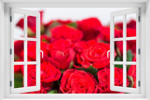 Fototapeta Naklejka Na Ścianę Okno 3D - Bouquet of red roses close up