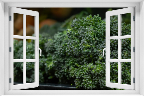 Fototapeta Naklejka Na Ścianę Okno 3D - The texture of the broccolini florets