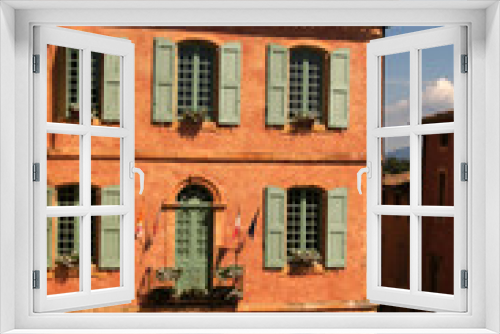 Fototapeta Naklejka Na Ścianę Okno 3D - Mairie ocre de Roussillon en Provence, Lubéron, Vaucluse