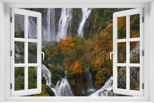 Fototapeta Naklejka Na Ścianę Okno 3D - Plitvice Lakes, National Park in Croatia, Europe - Waterfall Veliki slap