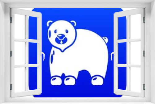 Fototapeta Naklejka Na Ścianę Okno 3D - Canadian bear icon blue vector isolated on white background