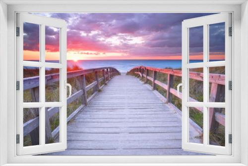 Fototapeta Naklejka Na Ścianę Okno 3D - abends an der Küste