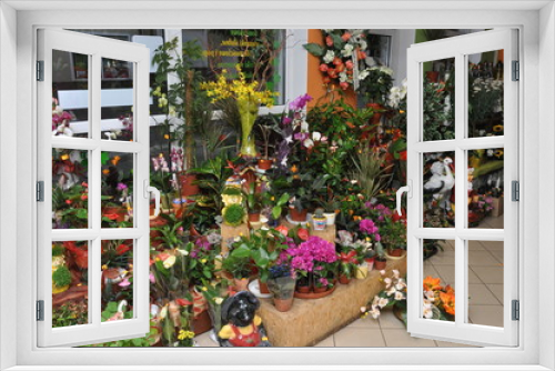 Fototapeta Naklejka Na Ścianę Okno 3D - Kwiaciarnia