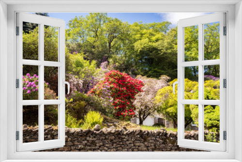 Fototapeta Naklejka Na Ścianę Okno 3D - Beautiful gardens in late spring day sunshine at Grasmere, Cumbria, Uk