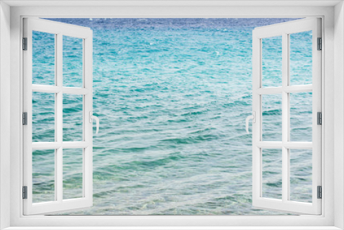 Fototapeta Naklejka Na Ścianę Okno 3D - soft blue sea water perspective wavy surface