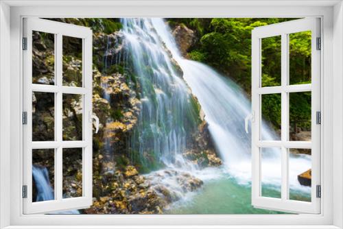 Fototapeta Naklejka Na Ścianę Okno 3D - Amazing waterfall in Bucegi Mountaiuns, Urlatoarea waterfall