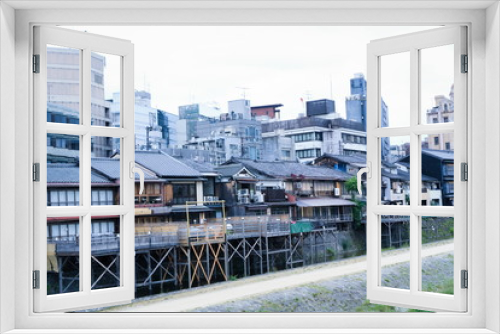 Fototapeta Naklejka Na Ścianę Okno 3D - Houses in Kyoto