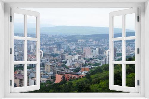Fototapeta Naklejka Na Ścianę Okno 3D - Georgia, Tbilisi View from Mountain with Houses