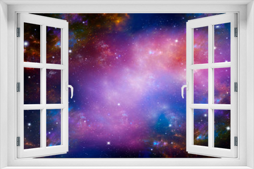 Fototapeta Naklejka Na Ścianę Okno 3D - abstract space background with nebula and stars. Starry night  sky