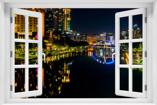 Fototapeta Naklejka Na Ścianę Okno 3D - Melbourne and yarra river night cityscape