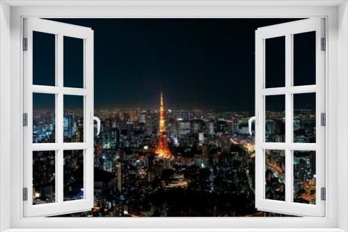 Fototapeta Naklejka Na Ścianę Okno 3D - The most beautiful Viewpoint Tokyo tower in tokyo city ,japan.